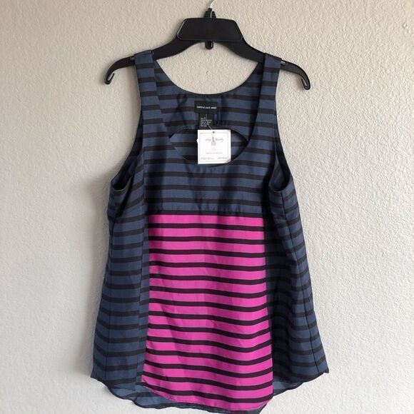 Central Park West Striped Flowy Blouse Sleeveless Top S - Picture 1 of 4